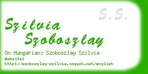 szilvia szoboszlay business card